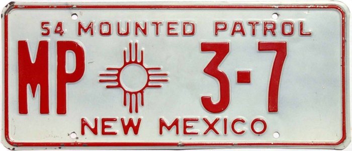 New Mexico Mounted Patrol License Plates